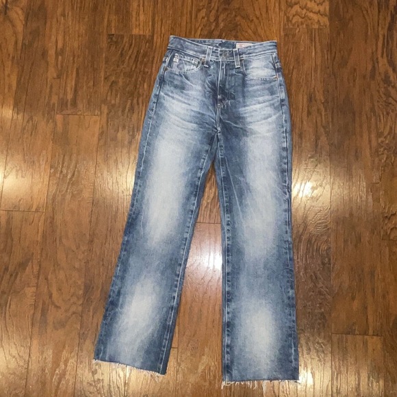 AG Adriano Goldschmied Women Kinsley Size 23 High Rise Pop Crop Jeans Raw Hem - Picture 6 of 9